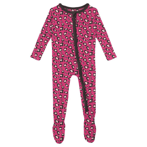 Footie with Muffin Ruffles (Snaps/2 Way Zipper) - Calypso Cheetah Print