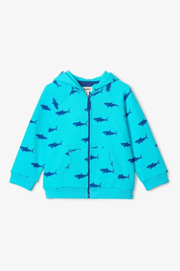 Hoodie (Infant/Toddler) - Beachy Shark Blue Curacao Full Zip