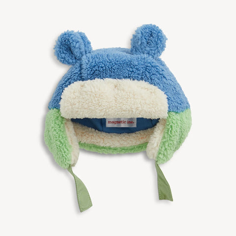 Color Block Sherpa Hat - Blue