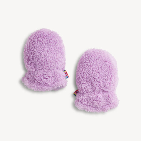 Color Block Sherpa Mittens - Pink