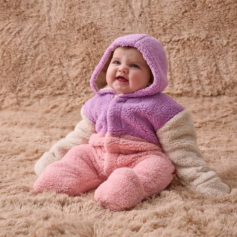 Color Block Sherpa Pram - Pink