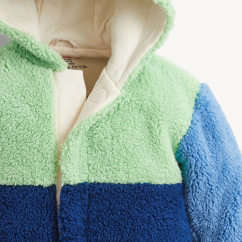 Color Block Sherpa Pram - Blue
