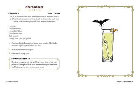 The image shows the recipe for a cocktail called a Necromancer