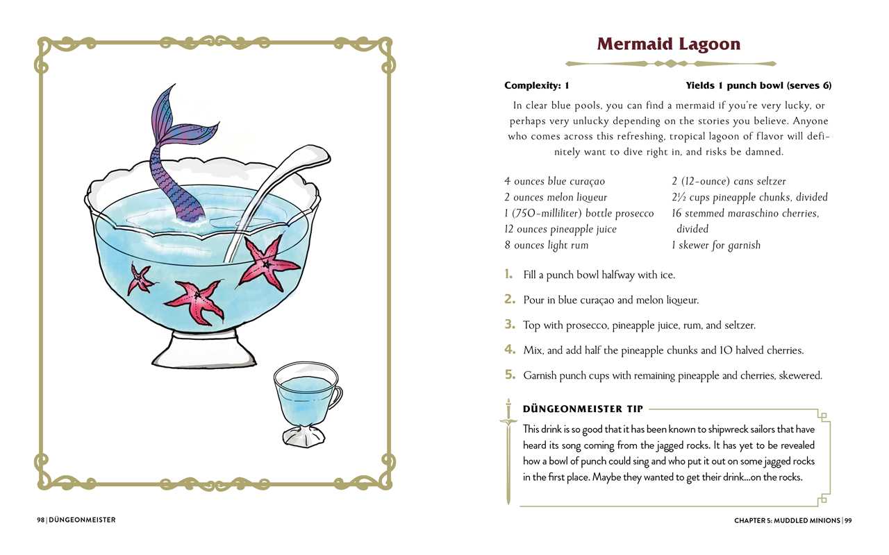 The image shows a recipe for a cocktail called Mermaid Lagoon