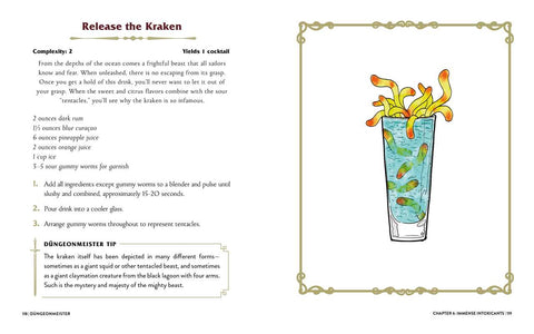 The image shows the recipe for a cocktail called Release the Kracken
