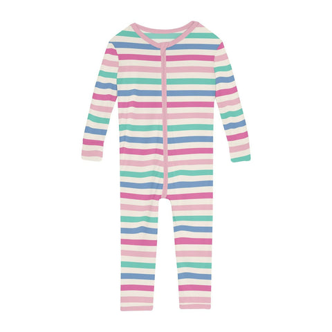 Coverall/Convertible Sleeper (Zipper) - Skip To My Lou Stripe