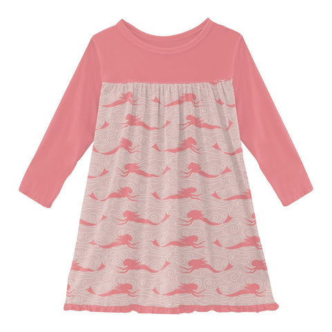 Classic Swing Dress (Long Sleeve) - Baby Rose Mermaid