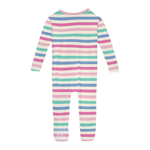 Coverall/Convertible Sleeper (Zipper) - Skip To My Lou Stripe