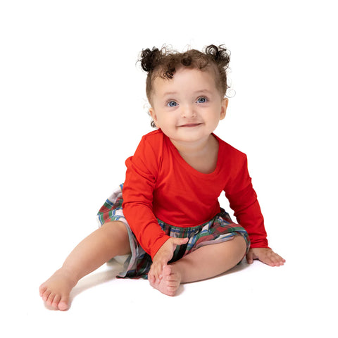 Tutu Onesie - Holiday Plaid