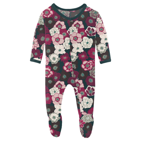 Footie (Snaps/2-Way Zipper) - Hellebores