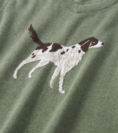 Sweater - Hunting Dog V-Neck