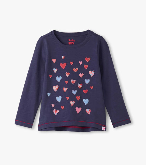 Tee (Long Sleeve) - Falling Hearts