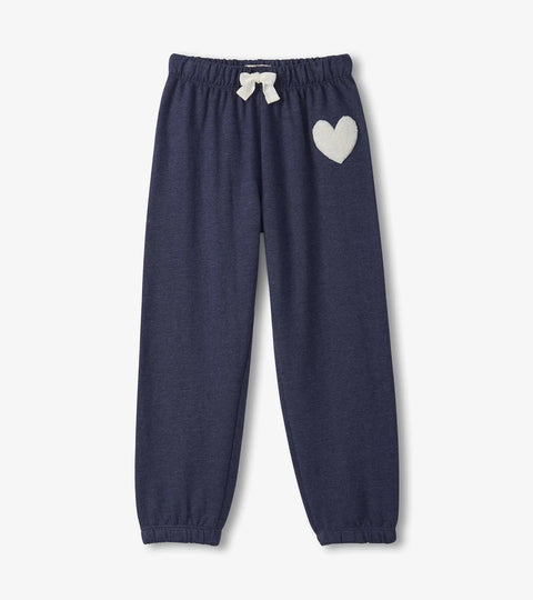Pants - Patriot Blue Baggy Track With White Hearts