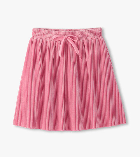 Skirt - Sea Pink Pleated Velour