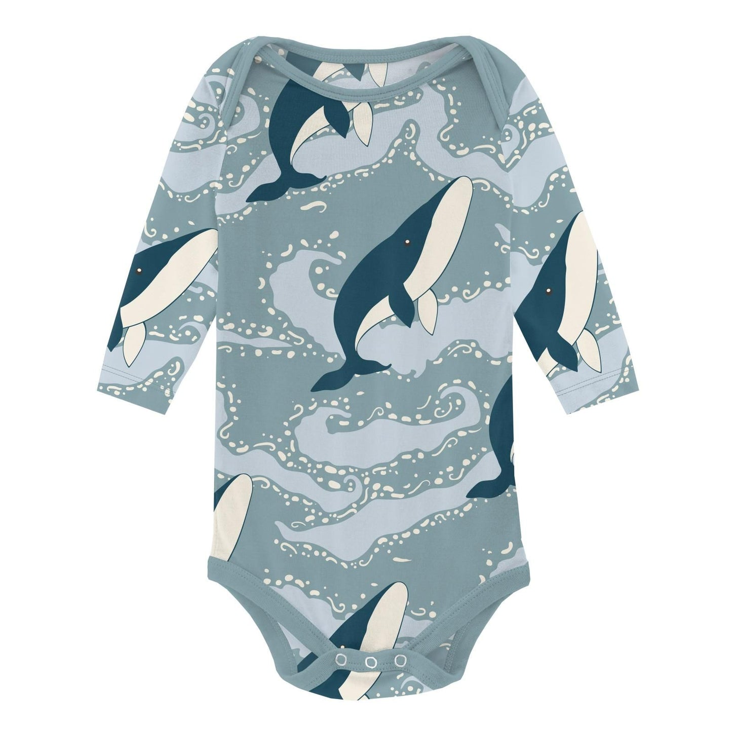 Onesie (Long Sleeve) - Stormy Sea Splashing Whales