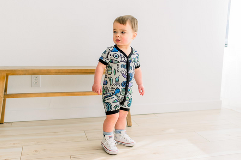Romper (Snap Front) - Dove Surf