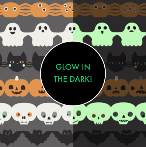 2 Piece Pajamas (Long Sleeve) - Halloween Paper Garland Glow in the Dark