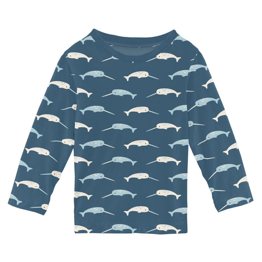 Easy Fit Crew Neck Tee (Long Sleeve) - Deep Sea Narwhal
