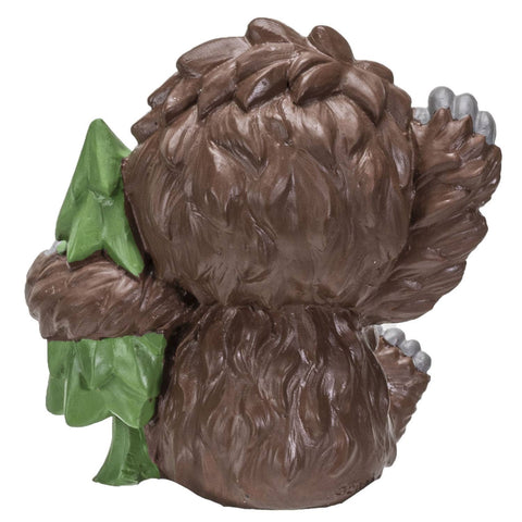 Image shows a back view of the resin bigfoot figurine