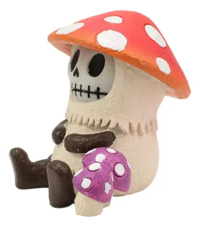 Image shows a side view of the character wearing the mushroom suit