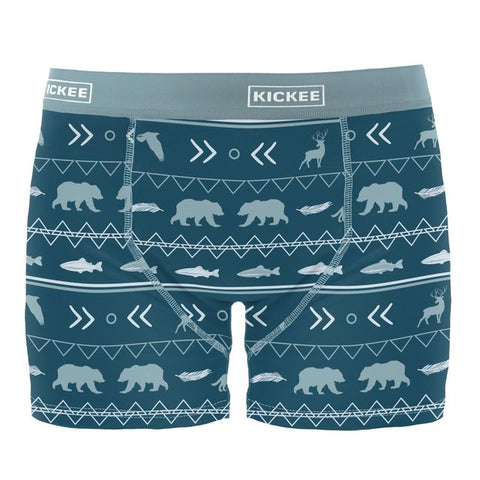 Men's Boxer Brief - Peacock Native Tribal Lore