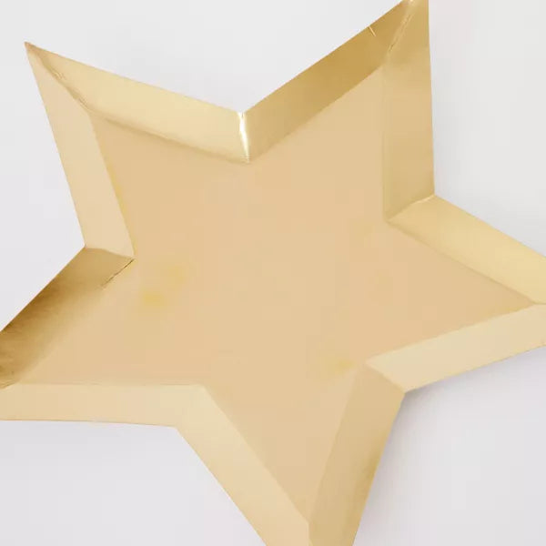 Paper Plates - Gold Foil Star (8pc)