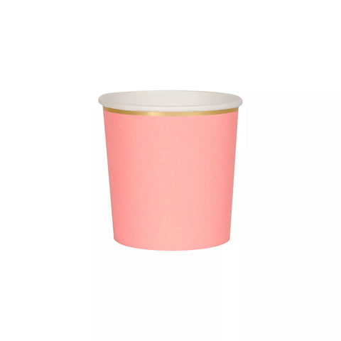 Paper Cups - Neon Coral (8pc)