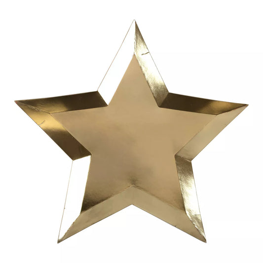 Paper Plates - Gold Foil Star (8pc)