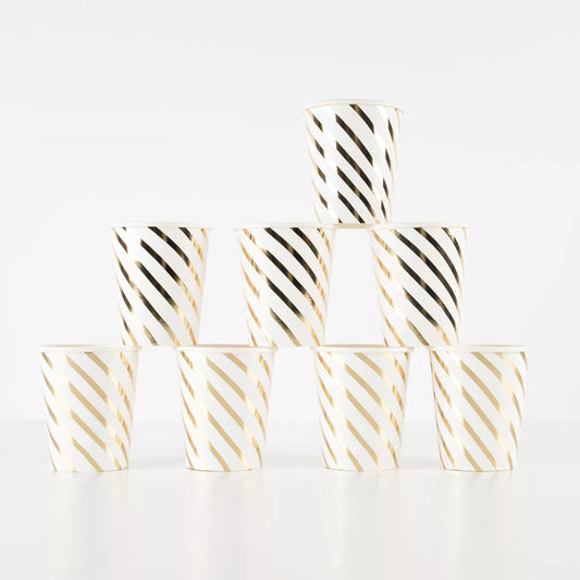 Paper Cups - Gold Swirl (8pc)