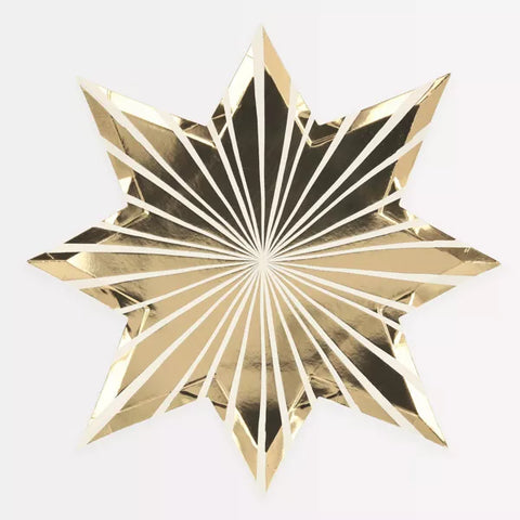 Paper Plates - Gold Stripe Star (8pc)