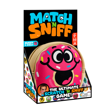 Box of Match 'N Sniff game with a cartoon donut character on a white background