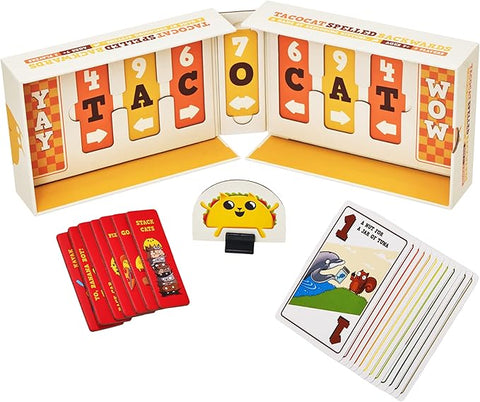Image shows the Tacocat game board and cards