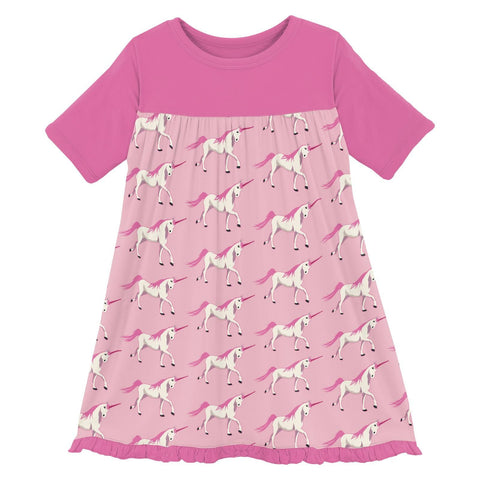 Classic Swing Dress (Short Sleeve) - Cake Pop Prancing Unicorn