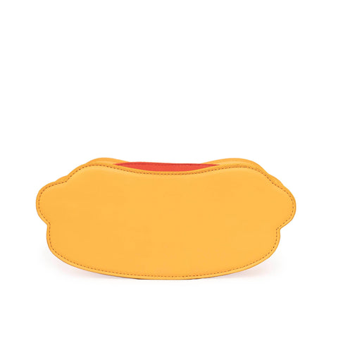 Image shows a back view of the hot dog handbag. It is blank in the shape of the hot dog.