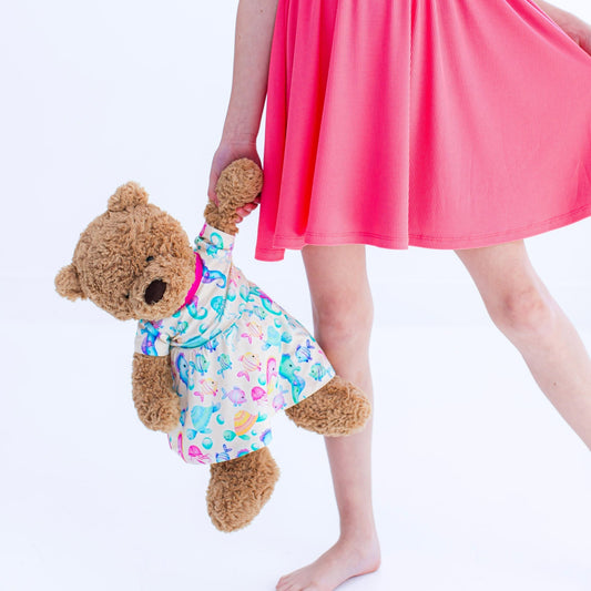 Doll (or Teddy!)  Dress  - Coral