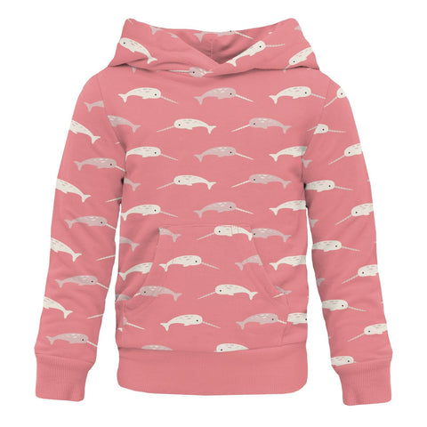 Fleece Hoodie - Strawberry Narwhal