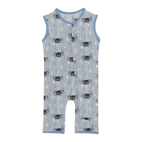 Tank Romper - Pearl Blue Itsy Bitsy Spider