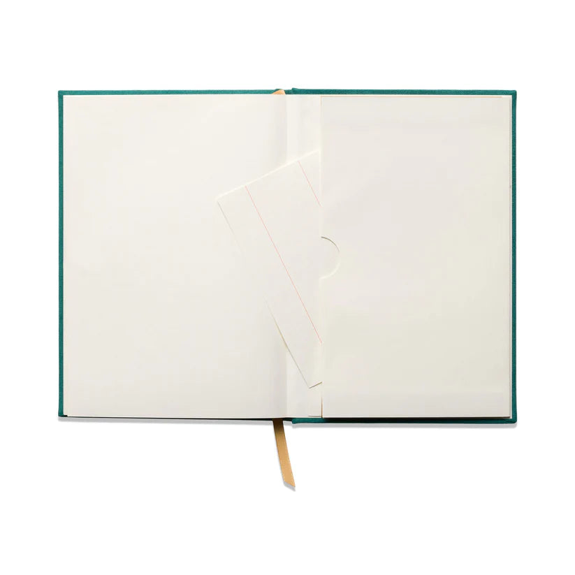 Journal (Hardcover) - Suede Cloth Green Linear Boxes