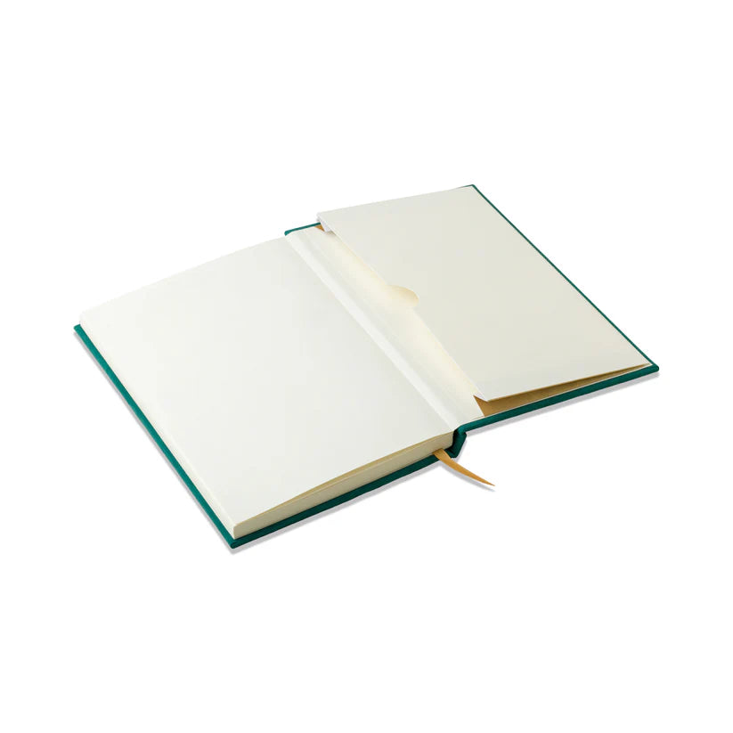 Journal (Hardcover) - Suede Cloth Green Linear Boxes