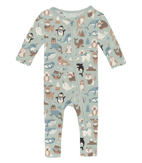 Convertible Coverall (2 Way Zipper) - Aloe Arctic Animals