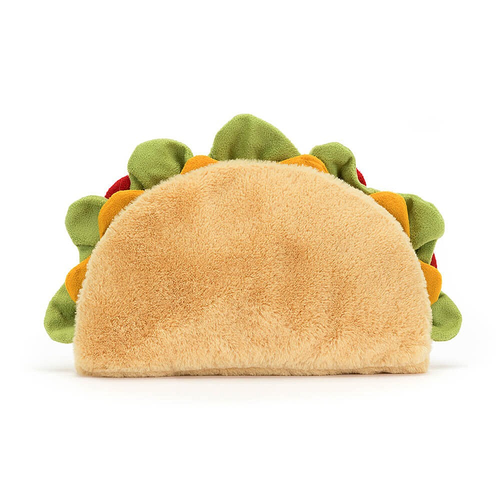 The back view of a stuffed taco