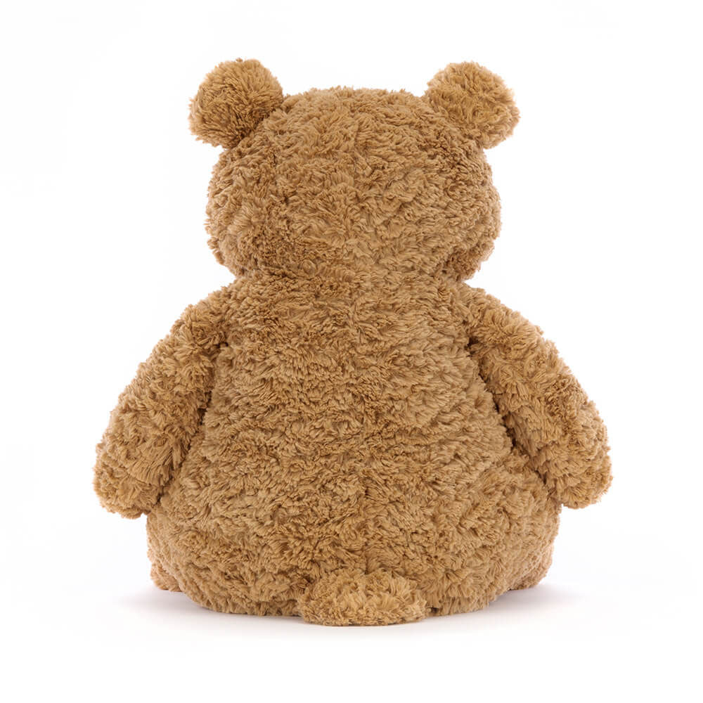 A back view of the same teddy bear