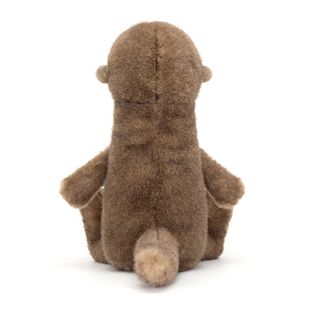 A back view of the stuffed otter