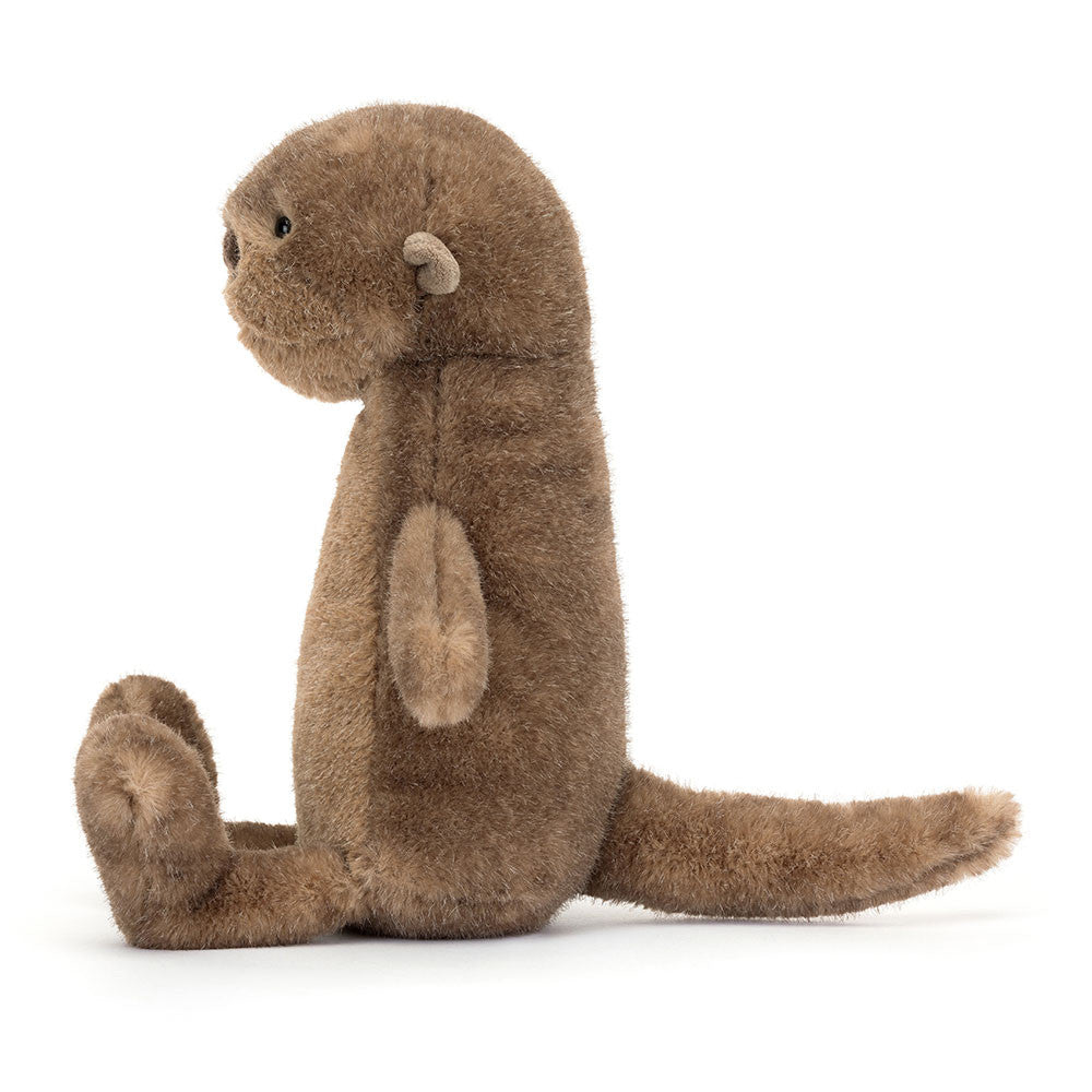 A side view of the stuffed otter