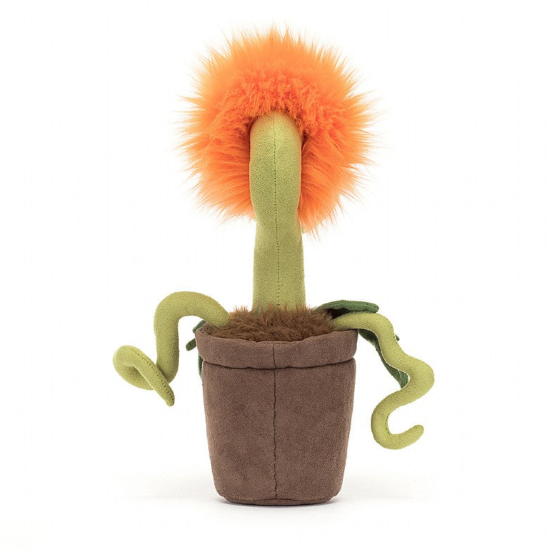 A back view of the stuffed potted plant