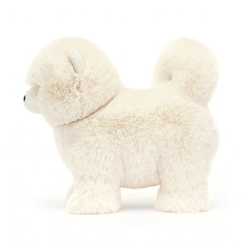 A side view of the stuffed Pomeranian