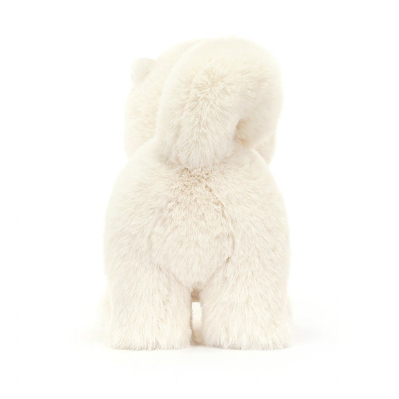 A back view of the stuffed Pomeranian