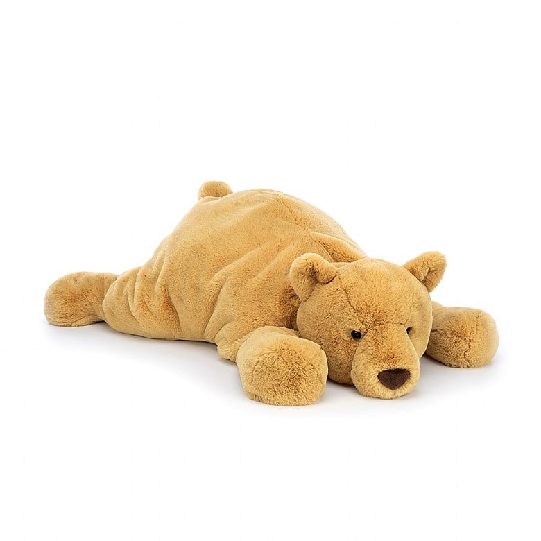 A large, floppy stuffed teddy bear