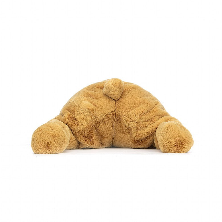 A back view of the stuffed teddy bear