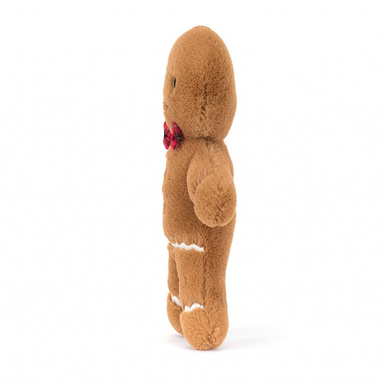 A side view of the stuffed gingerbread man